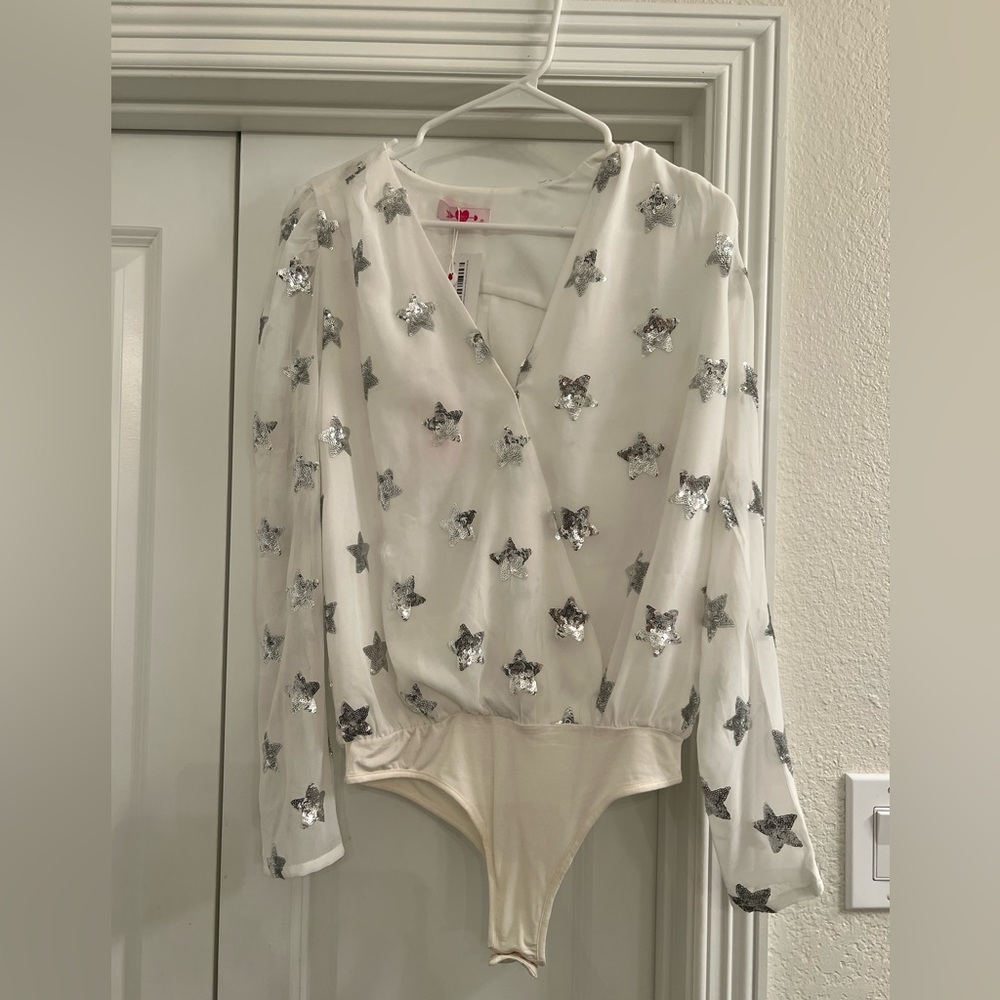 BUDDY LOVE Bodysuit Sequin Star NWT
